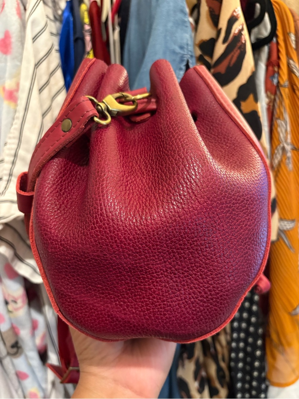 Portland Leather Goods | Nest Bucket Bag | Orchid - Picture 3 of 14